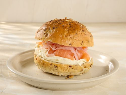 Salmon & Pink Pickles Bun