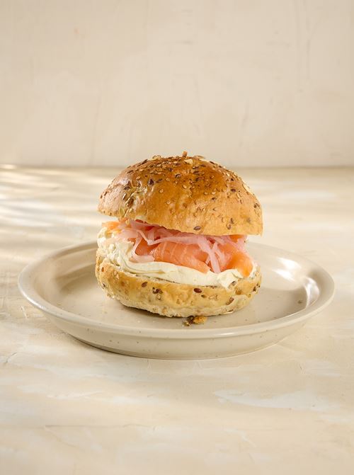 Salmon & Pink Pickles Bun